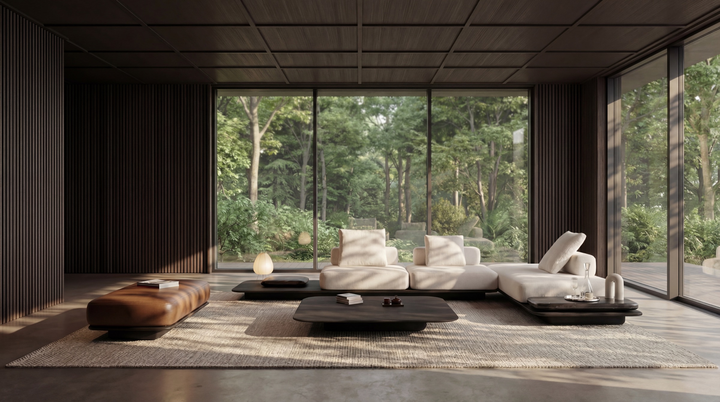 Sora sofa — low back profile keeps the room open