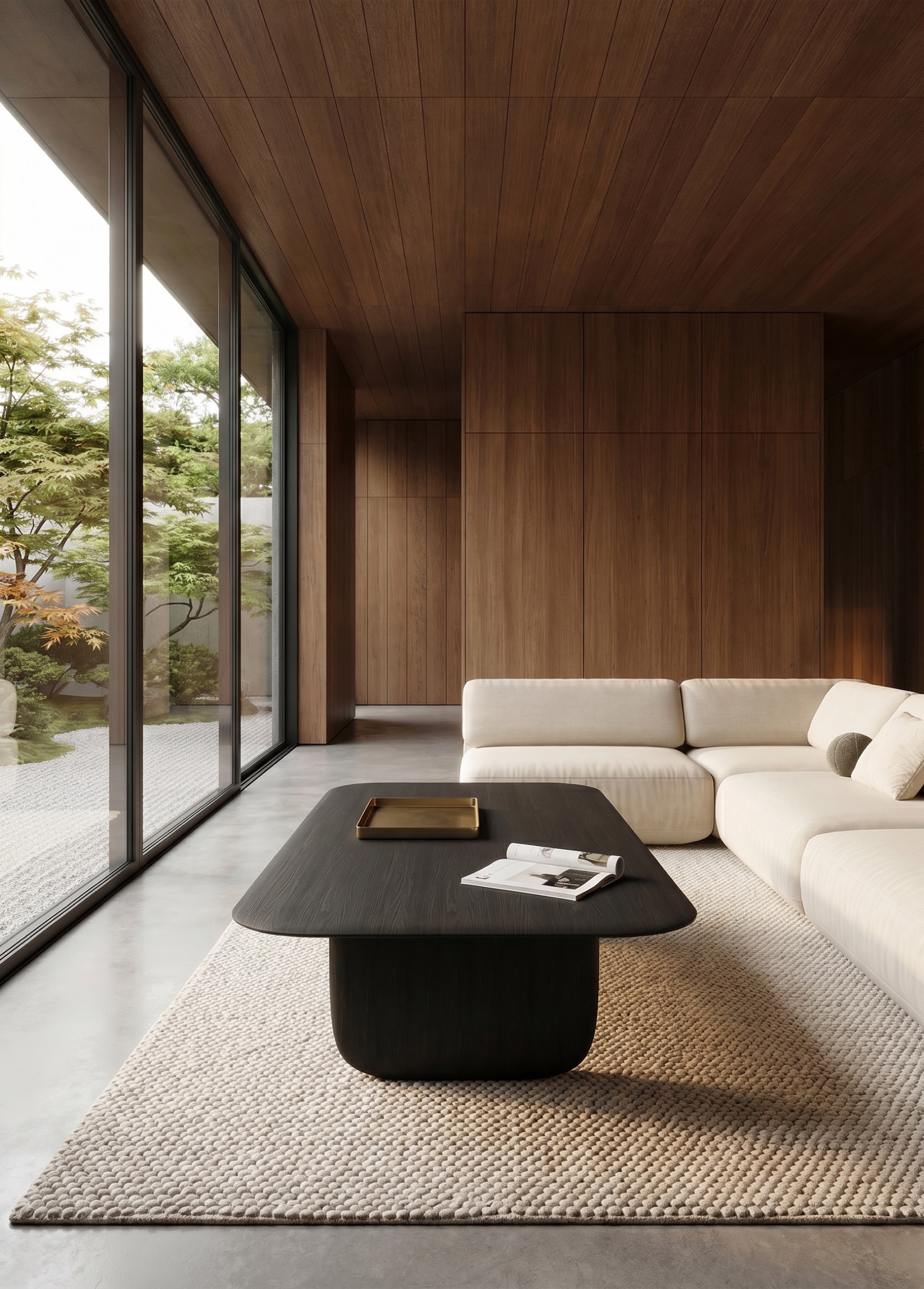 Shizu low table in a garden room